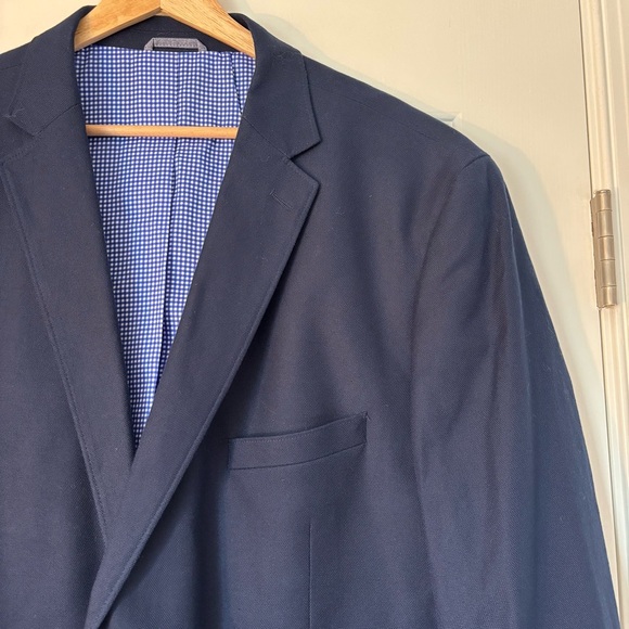 Crown and Ivy Mens Navy Cotton Blazer Sport Coat Jacket 48R Preppy Classic Event - Picture 2 of 7